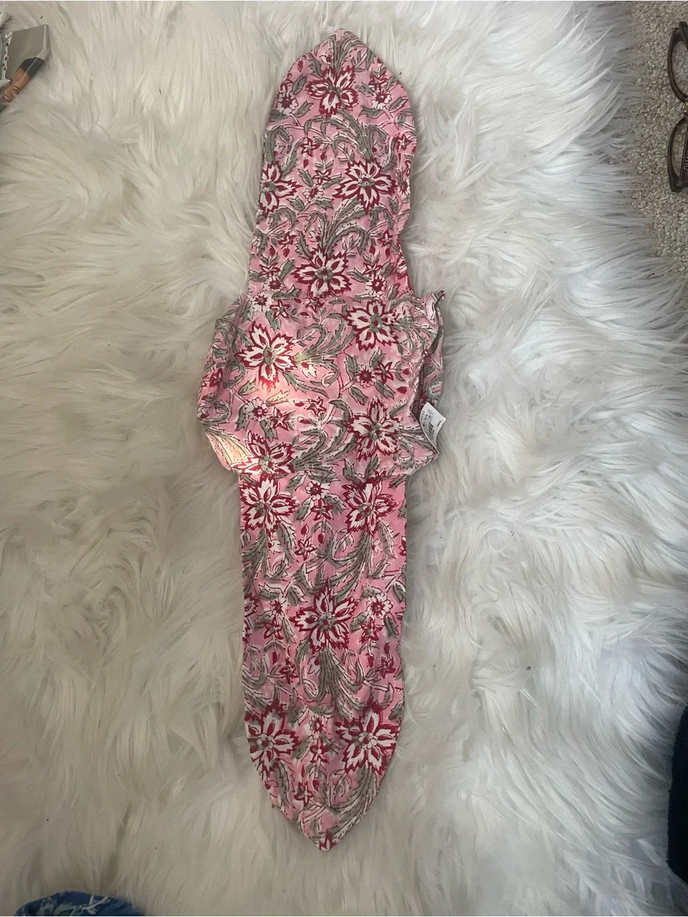 NWT Pottery Barn pink Floral/ Paisley Block Wine Sarong
